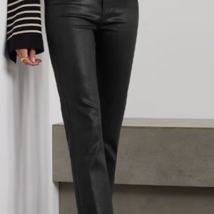 PAIGE- Mayslie Straight Ankle - Black Fog Luxe Coating Size 28